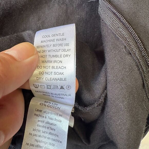 SEAFOLLY AUSTRALIA Black Criss Cross Back One Piece Jumpsuit LINEN XS Anthro - Picture 9 of 11